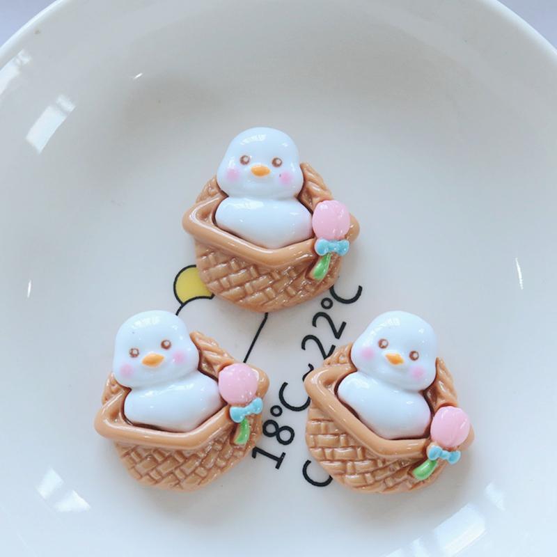 10Pcs New Cute Resin Mixed Little Swan Duck Series Flat Back Fit Phone Deco Parts Embellishments For Hair Bows Accessories