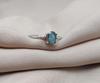 Labradorite 925 Sterling Silver Ring: Twisted Band, Faceted Gemstone
