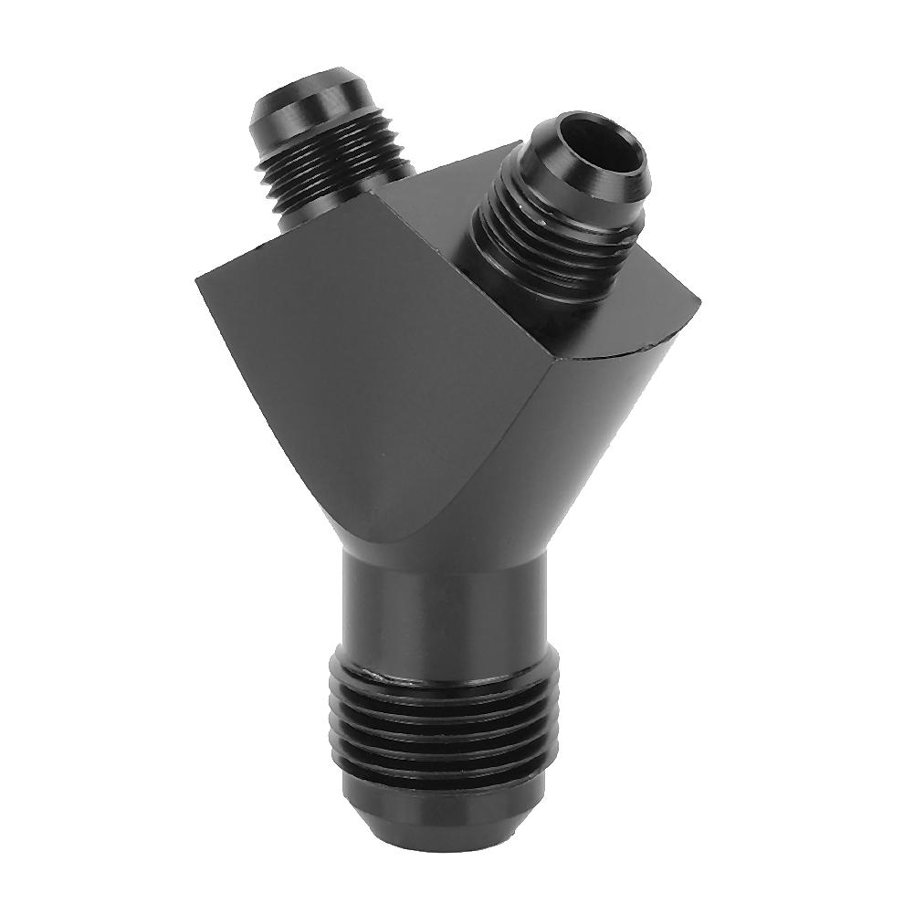 AN10 10AN to AN6 6AN Male Flare Connector Y Block Fitting Adapter Black