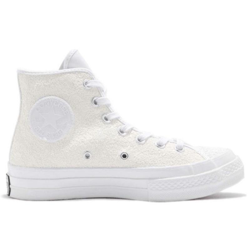 Converse 1970s Chuck Taylor All Star Hi Trendy Vintage Casual White Sequins Wrap Abrasion Resistant High-Top Board Shoes Unisex White