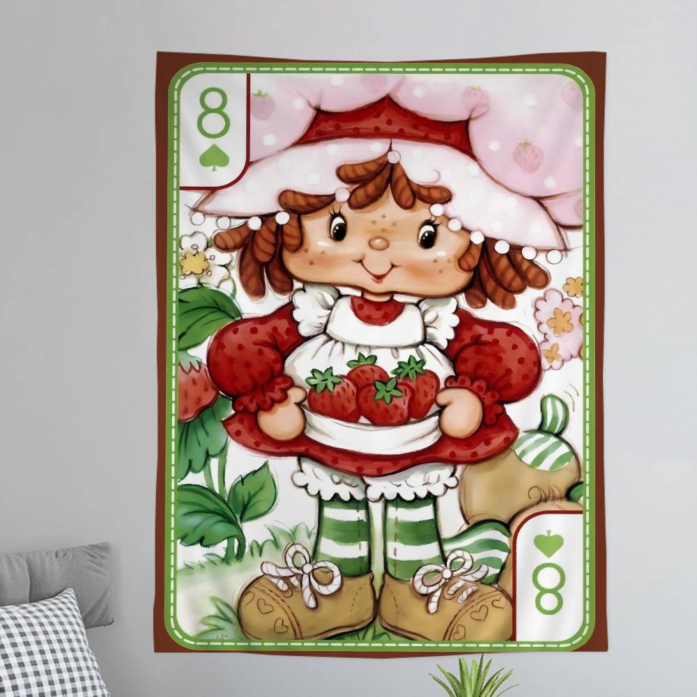 

Cartoon Strawberry Shortcake DIY Wall Tapestry Art Science Fiction Room Home Decor Wall Art Decor 74x94cm(29x37in)