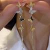 Light luxury high-end sense gold long fringed temperament earrings fashionable atmosphere versatile stud earrings personalized daily earrings