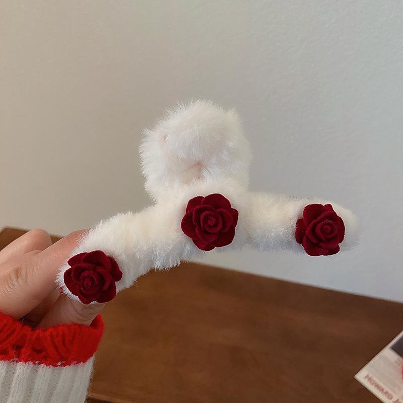 Ретро Красные Стразы Жемчуг Бант Заколки для Волос - Рождественская Серия для Женщин