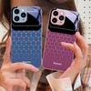 Hexagonal Grid Of Applesr For IPhone 16 Pro Max 15 Pro 14 13 12 Mini 11 XS Max XR 7 8 Plu SE 2022 Tempered Glass Phone Case