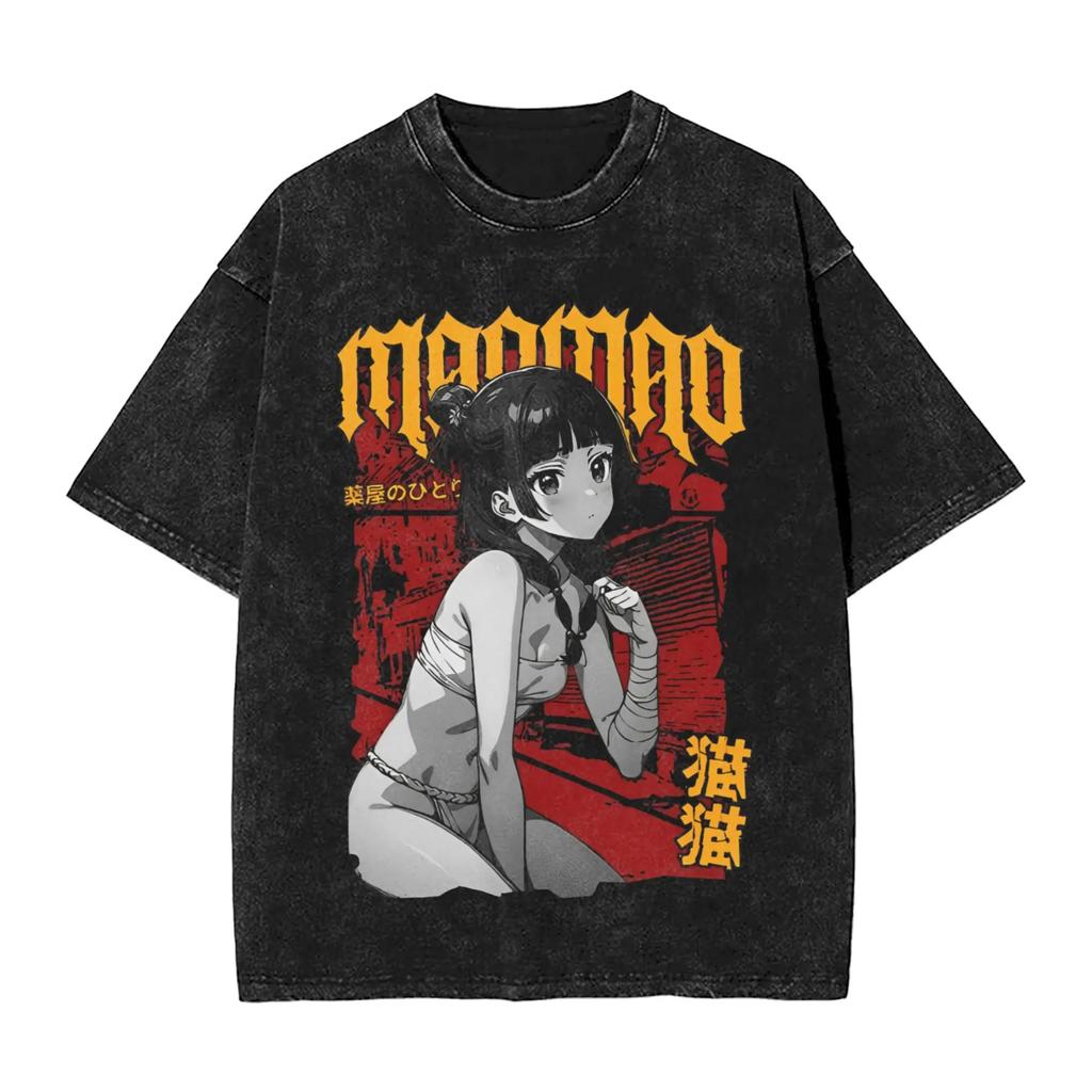 Cartoon Maomao die Apotheker-Tagebücher T-Shirt Niedliche Anime Grafik T-Shirts Gewaschen Kurzarm für Herren Damen Kleidung