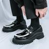 Spring and Autumn Youth Over-the-foot Black Casual Leather Shoes