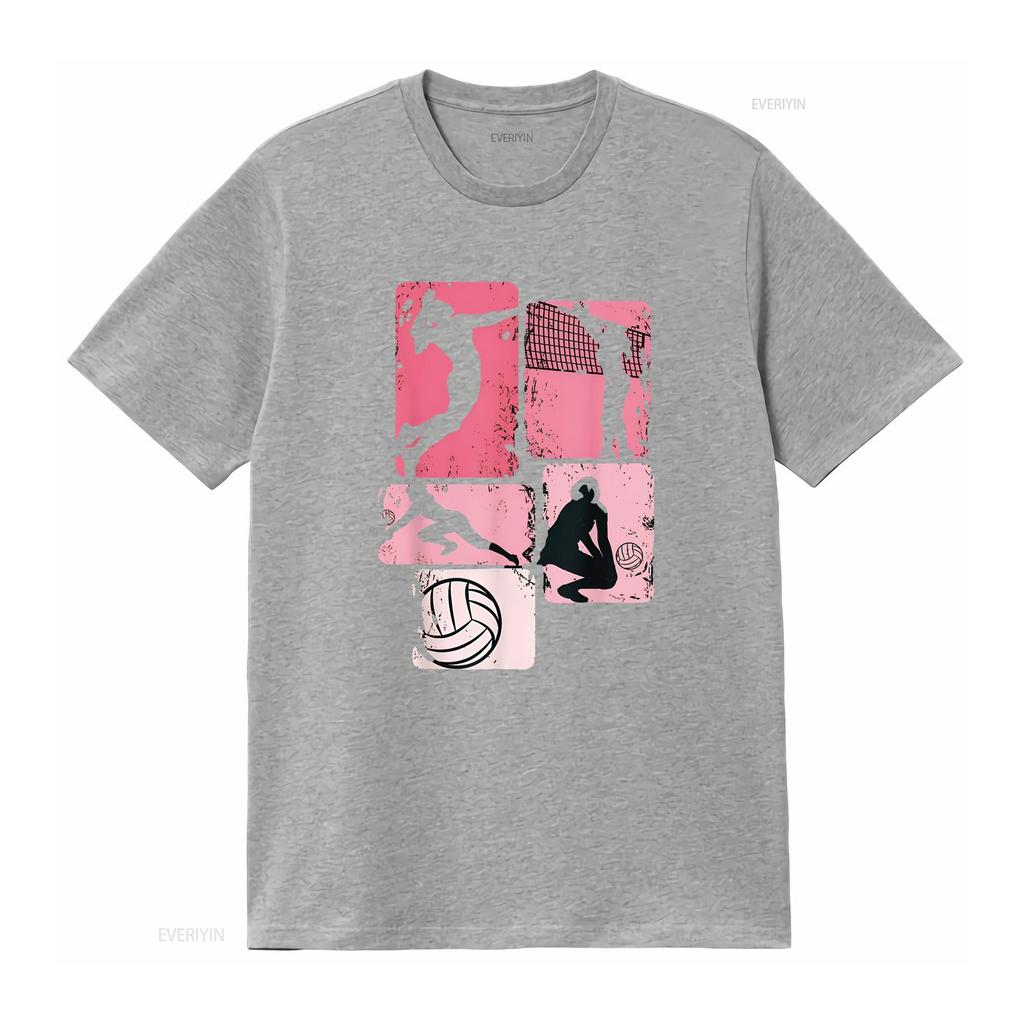 Volleyball Girls Unisex Youth Girl Player T Shirt Vintage Washed Stretched Graphic Soft Unisex Comfortable Homme