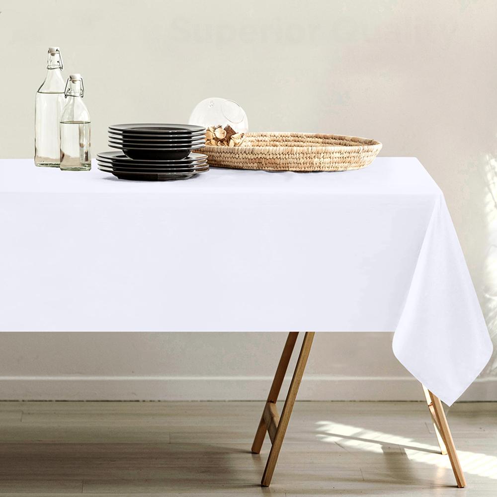 Tablecloth Polyester Washable Table Cover Pure Color Tablecloths for Rectangle Table Baby Shower Kitchen Party Wedding Decoratio