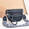 Sacs Bandoulière de Luxe Multi-poches 100% Cuir de Vachette pour Femmes Sacs Messager à Bandoulière Noirs Petit Sac Poitrine Sac de Voyage Selle