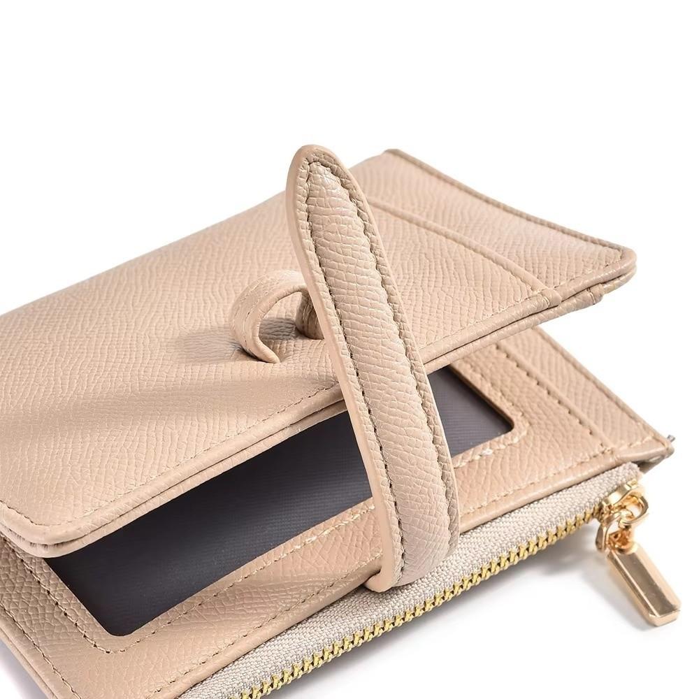 Multi-function Vintage Women's Purse PU Leather Solid Color Leather Purse Folding Design Large Capacity Short Wallet for Women