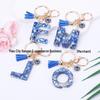 Cross-Border English Alphabet Resin Keychain with Gold Foil Demon Eye Pendant for Girls' Bags and Backpacks