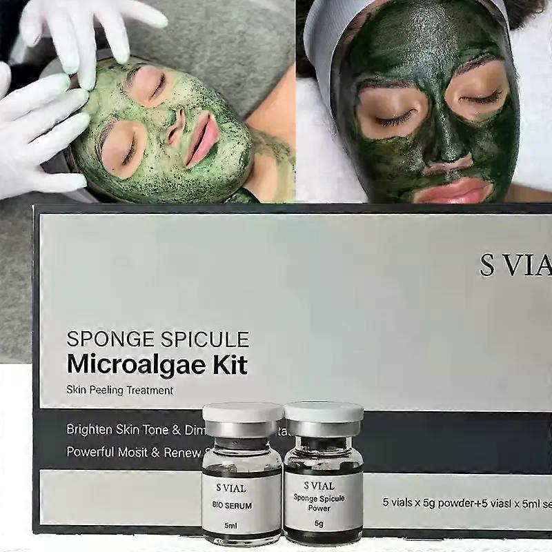 Sponge Spicule Microalgae Kit, Skin Peeling Treatment with Sponge Spicules Peeling Algae 99%, Brighten Skin & Diminish Pigmentation, Mosit & Renew Ski