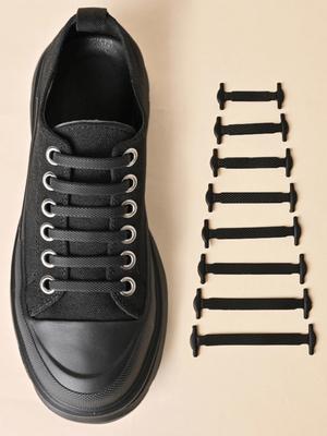 Men's And Women's Silicone Elastic Color Shoelaces 16pc