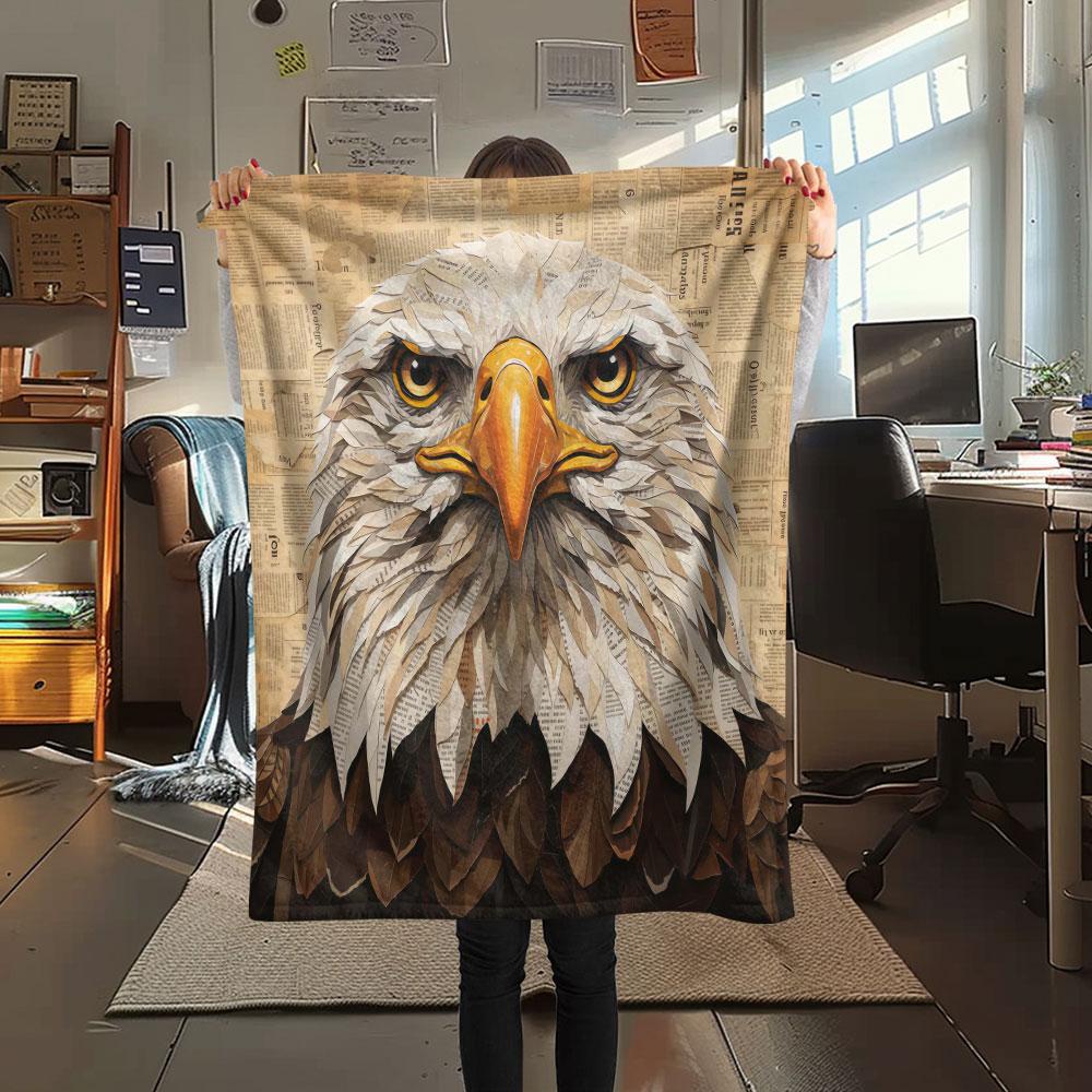 1Pc Stickerbird Print Flannel Blanket, High quality Comfortable for All Seasons, Home Decor, Warmth and Comfort, Perfect for Christmas Gifts