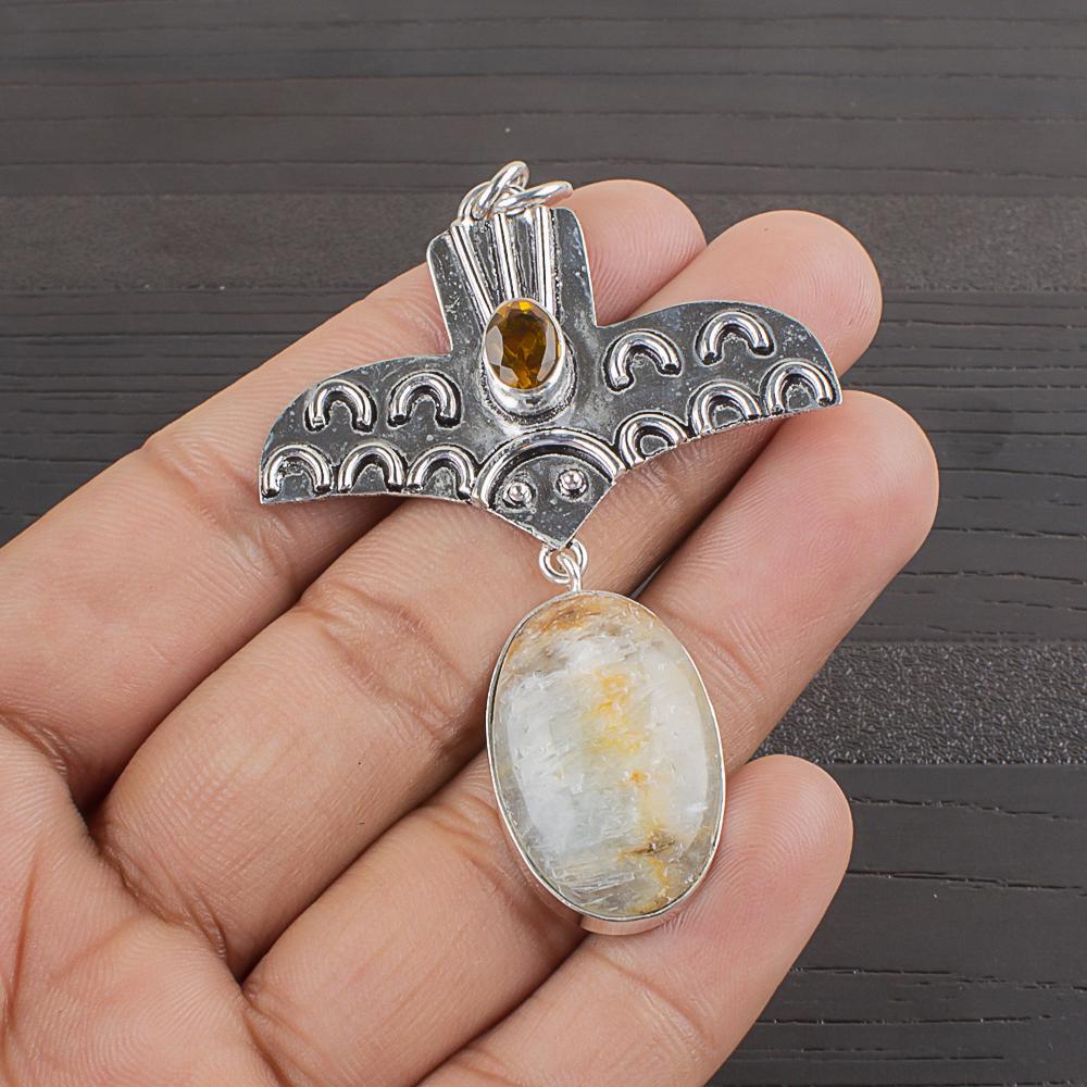 

Natural Aquamarine Gemstone 925 Sterling Silver Jewelry Designer Pendant 2.5 AJP-2326