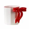 Portable 340ML Ceramic Coffee Mug Non-slip Bottom Elegant Breakfast Cup Simple Anti-scald Handle Bowknot Tea Cup Home Decoration