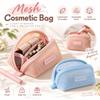Zipper Closure Makeup Pouch Honeycomb Toiletry Organizer Mesh Cosmetic Bag Accessories Organizer