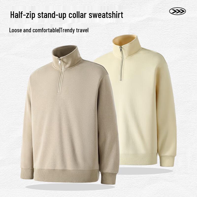 Jeanswest Spring 2026 American Style Half-Zip Stand Collar Hoodie