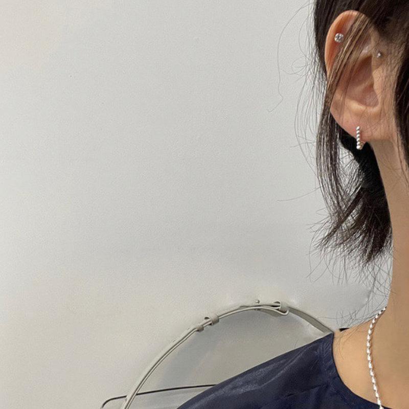 Triangular Earrings Mini Minimalist Temperament Fashionable Small Fresh Geometric Design Inverted Triangular Bead Earrings