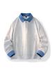Men's Plus Size Heavyweight Long Sleeve Polo Shirt with Hoodie for Spring/Autumn