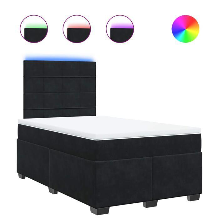 Maison Exclusive - Sommier à lattes de lit avec matelas Noir 120x200 cm Velours