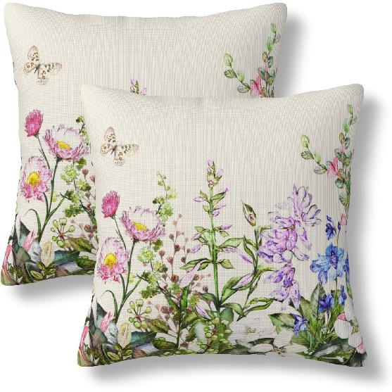 Teal Blue Green Throw Pillow Covers 18x18 Set of 2 Watercolor Aqua Waves Decorative Pillow Covers Abstract Striped Outdoors Pillowcase Cushion Case