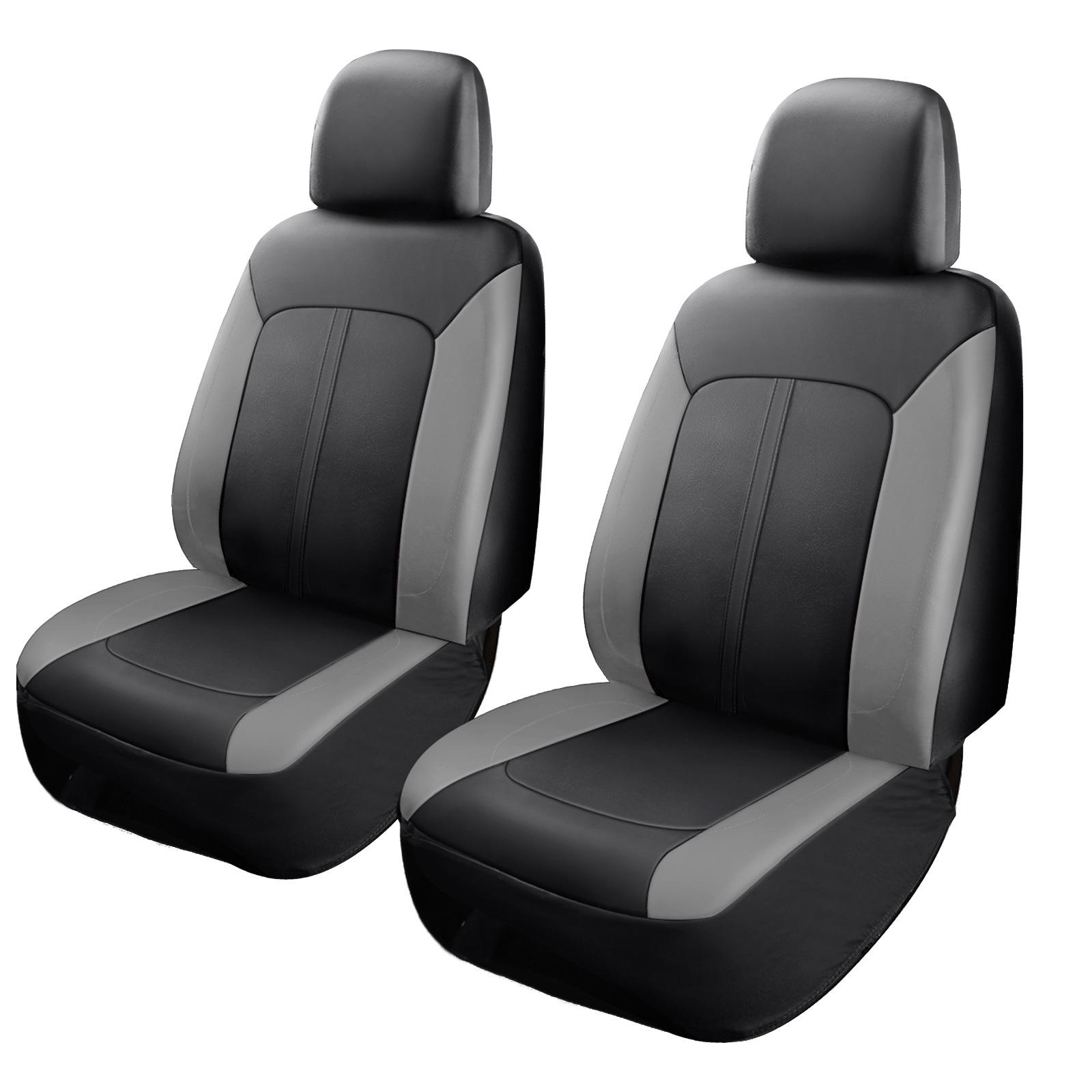 

Комфортные чехлы на сиденья Премиальные кожаные чехлы на автомобильные сиденья Полный комплект Совместимы с подушками безопасности Автомобильные чехлы для сидений Универсальная посадка Большинство автомобилей, минивэнов, грузовиков, внедорожников 4PCS сер