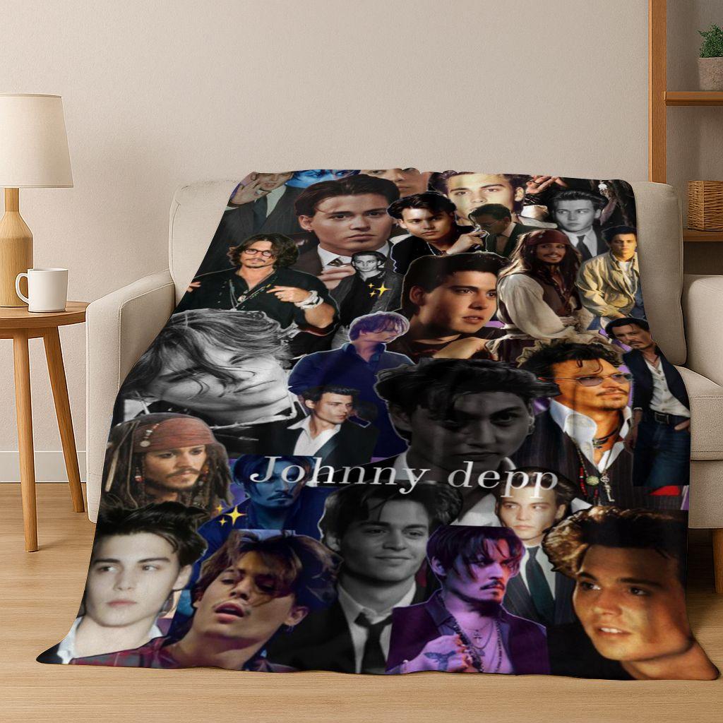 26 Stili Johnny Depp Arte Coperta di Flanella, Calda e Accogliente Morbida Coperta da Divano per Casa Camera da Letto Letto Divano Picnic Ufficio Copertura Regalo bambino