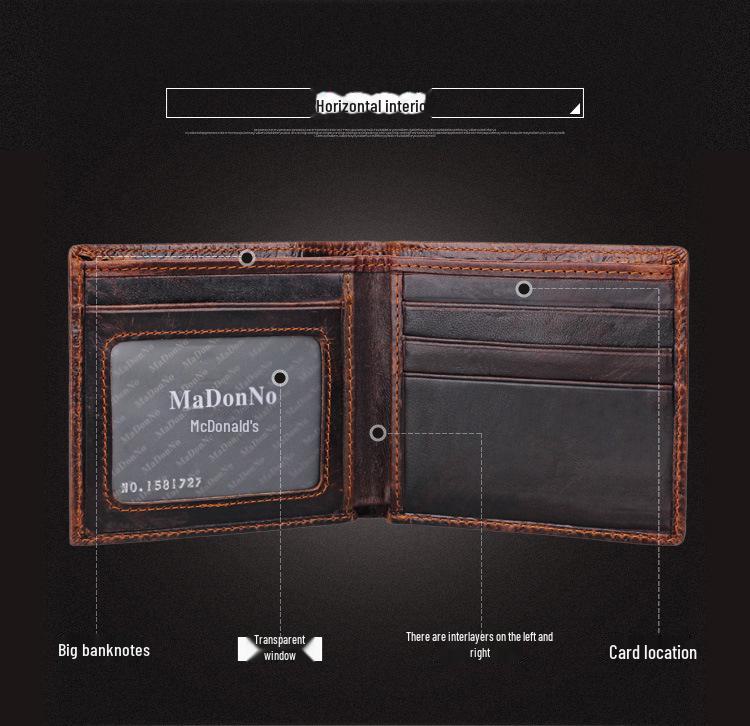 Men’s Retro Genuine Leather Wallet - Hand-Embossed Crocodile Pattern, Long, Large Capacity, Multi-Card Slots.