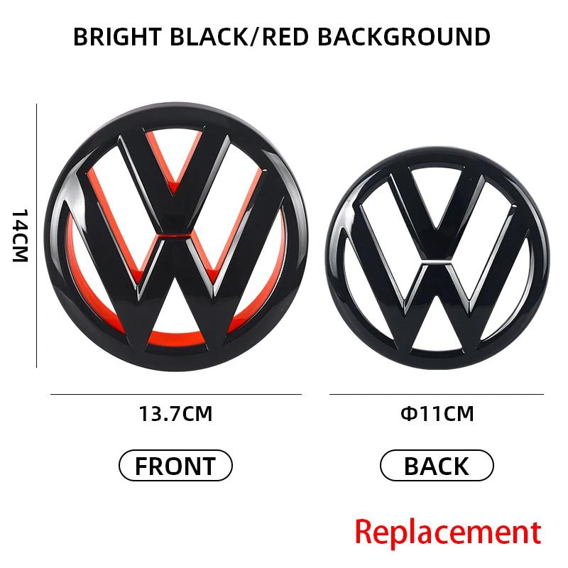 W1312026 Hot Styling Mouldings For VOLKSWAGEN VW 2PCS Car Front Grill Badges Rear Trunk Emblem Lid Covers Logo Sticker For VW Volksw