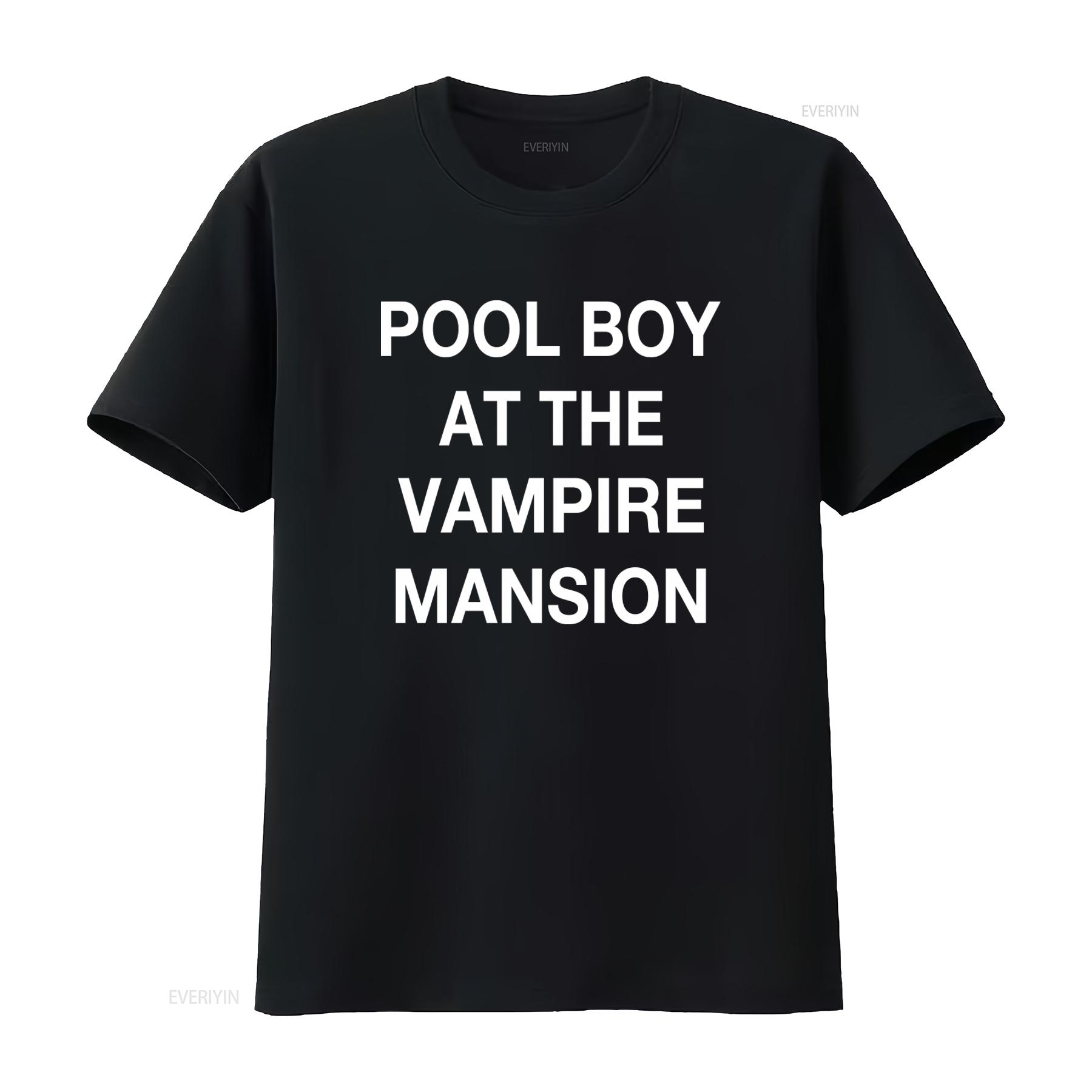 

Stylish T Shirt with Pool Boy at the Vampire Mansion Print for MCR Fans vintage Washed Versatile graphic streetwear Soft 4XL
