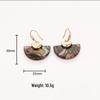 Iridescent Abalone Shell Fan Pendant Necklace with Clavicle Chain and Trendy Niche Earrings