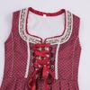 Traditional Bavarian Dirndl Dress for Women Oktoberfest Costume with Lace-Up Bodice and Apron Classic Vintage Style