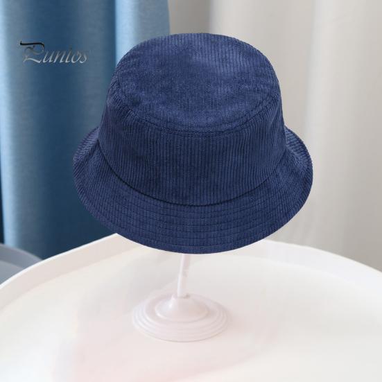 Sombrero de Pescador Cubo Plegable Liso Perfil Bajo Color Sólido Casual Mantener Caliente Hombre Pana Invierno Térmico Hombres Mujeres Gorra para Exterior Adultos