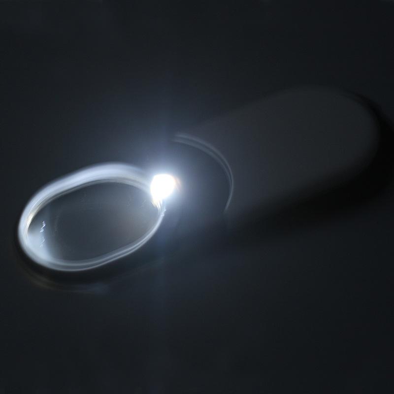 10X Mini Pocket Jewelry Loupe Pull Type Magnifier with Led Light Reading Magnifier Ultra-Thin Magnifying Mirror Repair