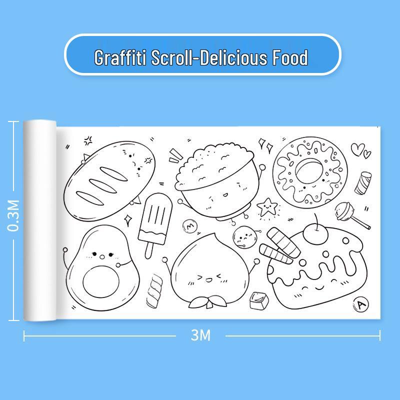 

3-Meter Creative Graffiti Coloring Paper Roll for Kindergarten 30cm x 3m