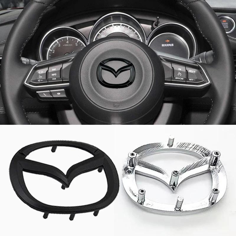 

2025 Hot Modified Car Steering Wheel Badge Sticker ABS Accessories for Mazda CX3 CX5 MX3 CX4 CX9 CX7 RX8 RX7 Atenza Axela Proteg