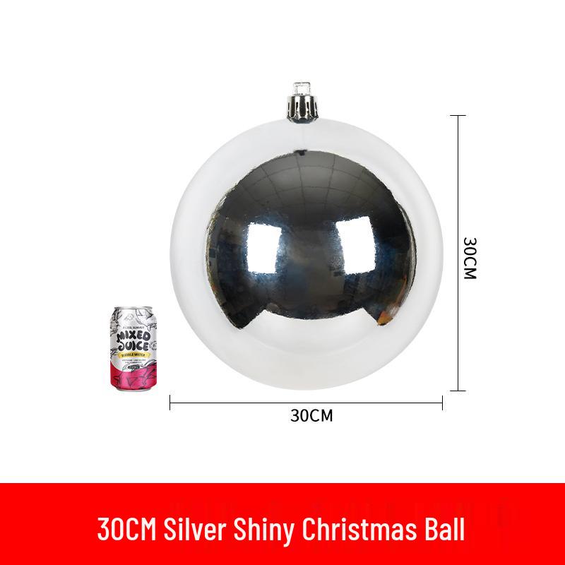 Festive Silver Glitter Hanging Ball - Shiny Round Decoration 6-30CM for Christmas