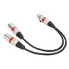 XLR Splitter Cable 11.8 Inch 22AWG OFC 1 XLR Female to 2 XLR Male Cable Microphone Adapter Cord for Mixer Sound