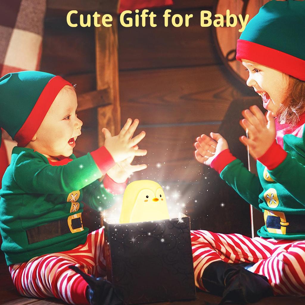 Penguin Baby Night Light For Children 7 Colorful Bedroom Lamp Led Usb Charging Eye Protection Child Lights Gifts