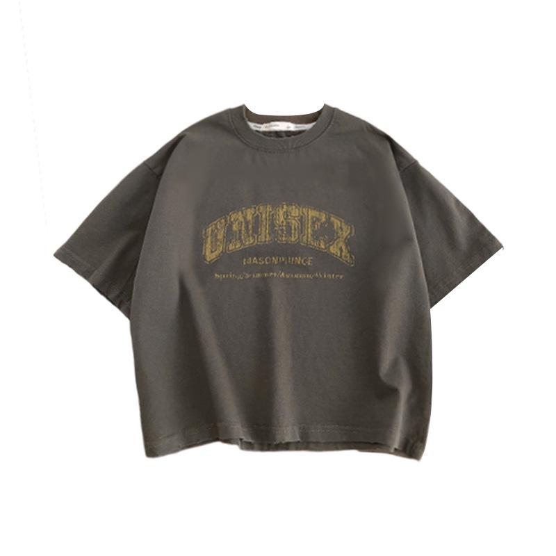 Boys' Trendy Round Neck Short-Sleeve T-Shirt - Summer 2025 Style for Small to Medium Kids