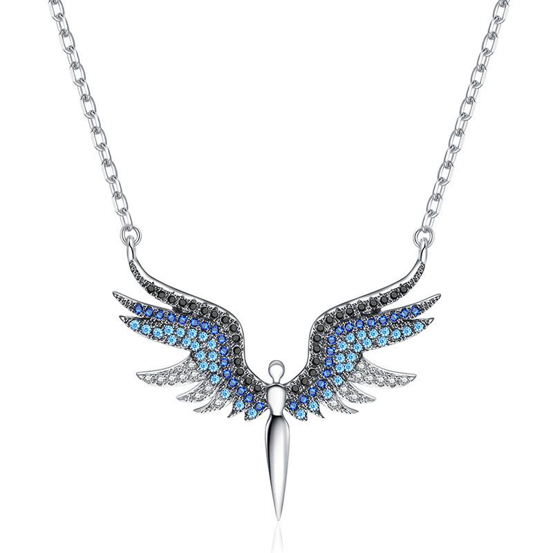 Beautiful Steel Titanium Angel Wings Necklace For Women Perfect For Gifts Travel