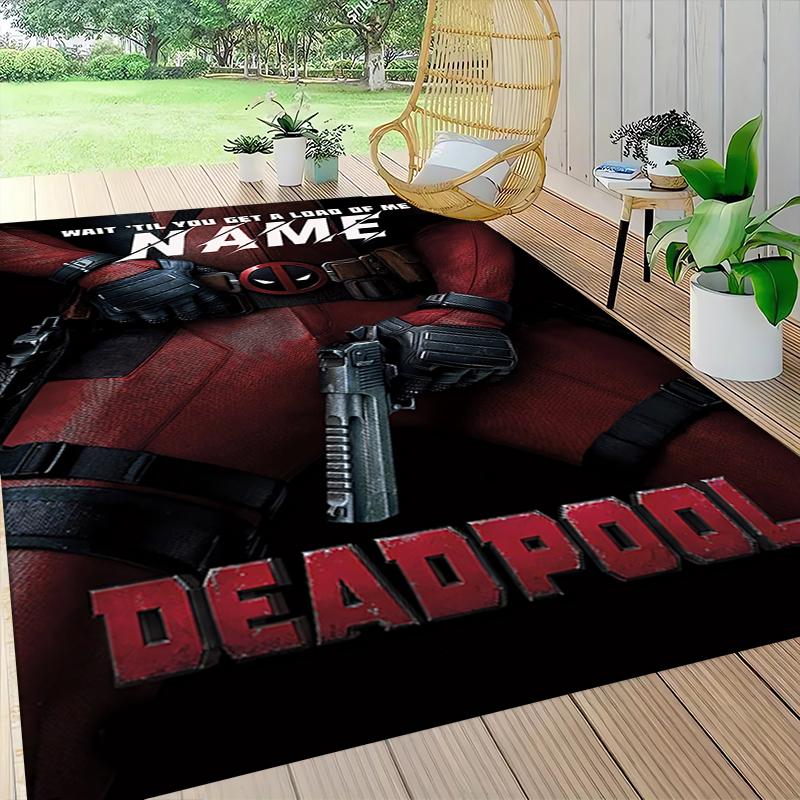 Custom Name Deadpool Movie Poster Carpet Rug Customizable Soft Washable Anti-Slip Home Living Room Sofa Mats Personalized Rug. 090919