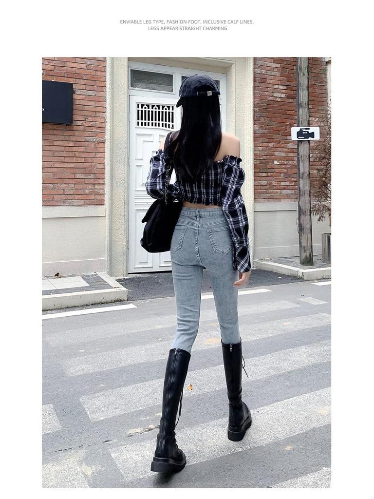 Women's 2023 High-Waisted Slimming Denim Pencil Pants