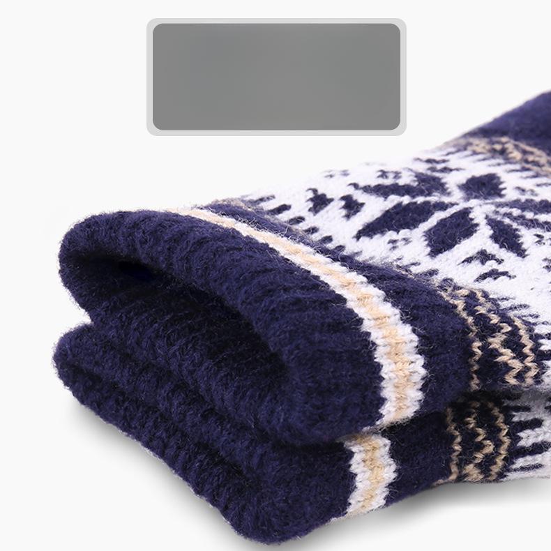 New Knitted Yarn Snowflake Touch Screen Gloves for Men and Women Autumn and Winter Warm Gloves for Christmas Touch Screen Gloves