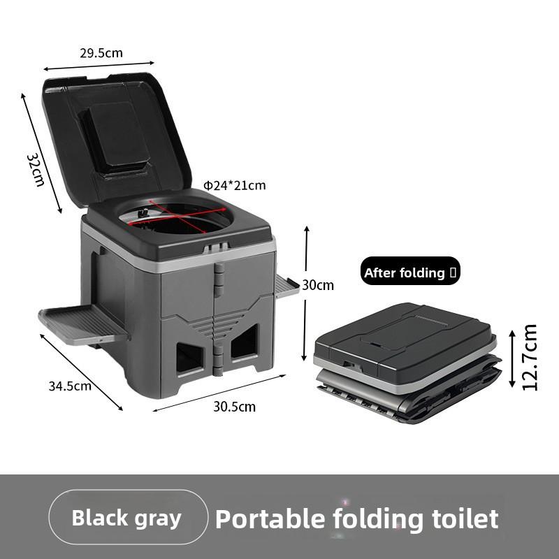 New Folding Toilet, Car-mounted Emergency Camping Toilet Stool, Adult Portable Odor-proof Outdoor Mobile Toilet