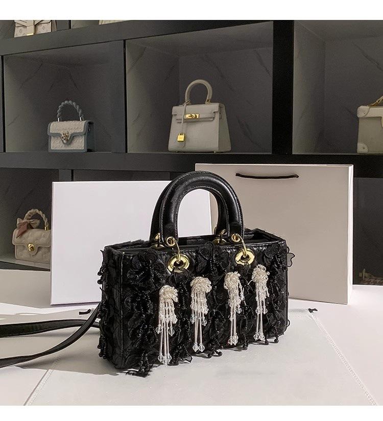 Yangqi Fairy Tassel Flower Bag Spring New Style One Shoulder Crossbody Versatile Yangqi White Women's Bag Daifei Bag