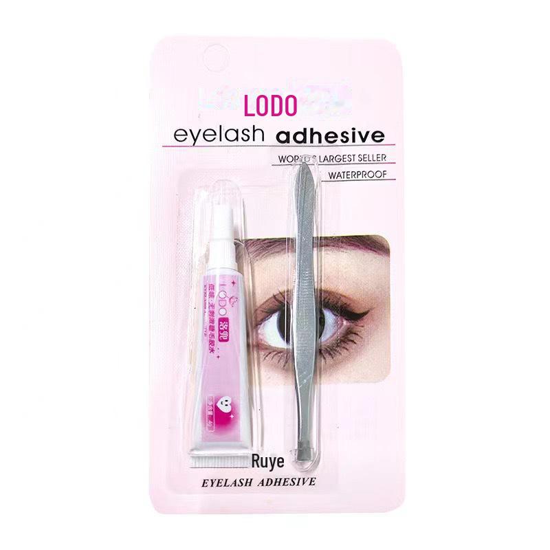 LODO Luodou Waterproof Eyelash Glue & Tweezers Set – Quick-Drying, Long-Lasting, Traceless, Firm Application