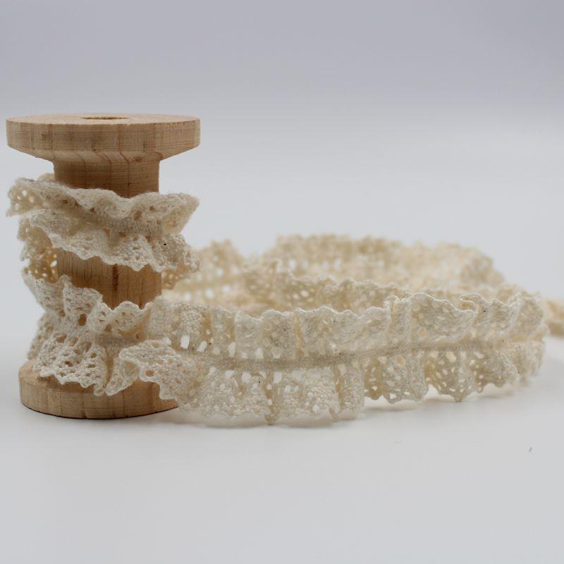 Off-White Elastic Cotton Lace Handmade Fabric Trim for Socks, Skirts, and Curtains - Zuleidezhu.
