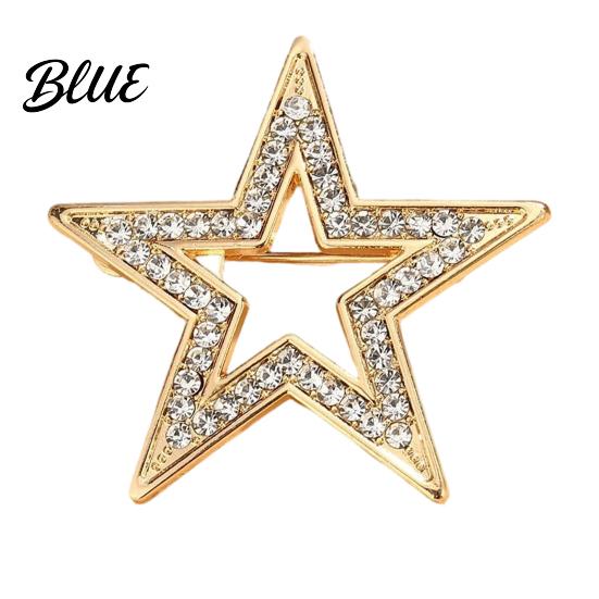 Scarf Brooch Zinc Alloy Pin Star Shape Lapel Badge A